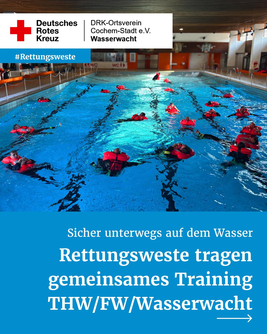 Sicher unterwegs auf dem Wasser – Training im Moselbad Cochem