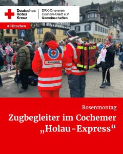 DRK Wasserwacht und Bereitschaft beim Rosenmontag-Einsatz in Cochem 2026